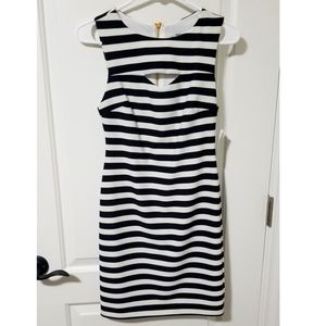 NWT Bar III Striped Dress with Cut Out Detail